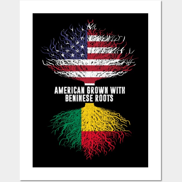 American Grown with Beninese Roots USA Flag Wall Art by silvercoin